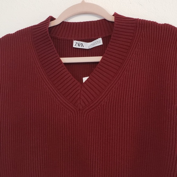 NWT Zara Beautiful Burgundy Wool Blend Vest - Picture 11 of 14